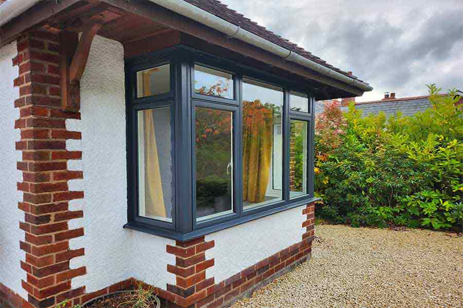 grey Sheerline aluminium window