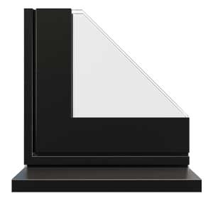 black metallic aluminium windows