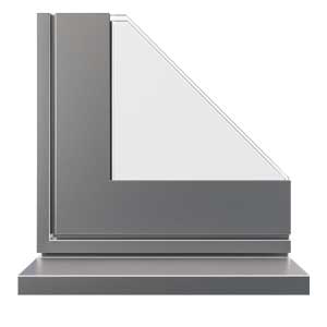 silver metallic aluminium windows