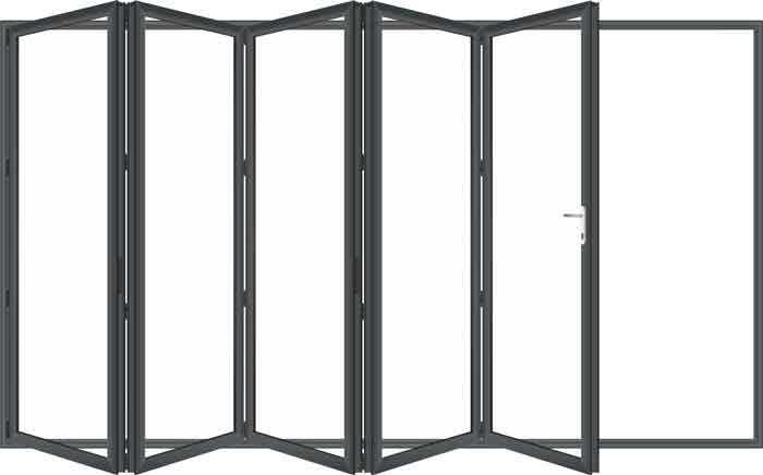 5 Panel Aluminium Bifold Doors 550