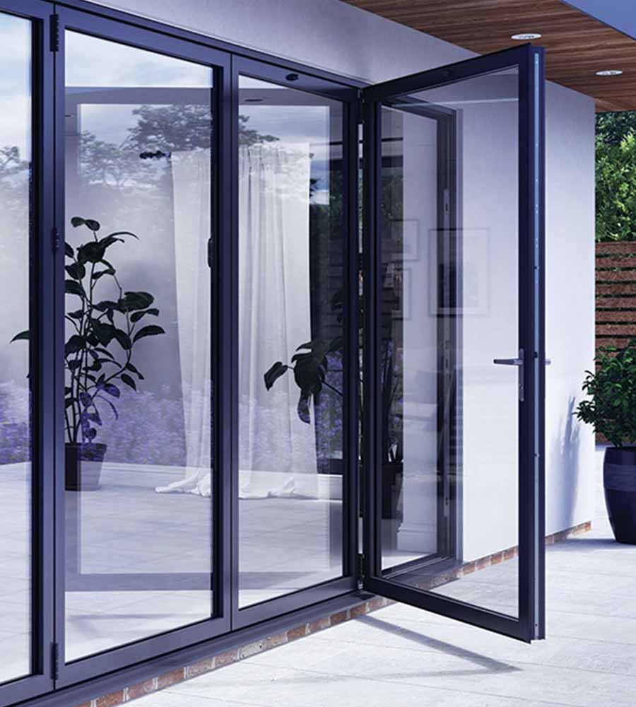 grey aluminium bifold doors