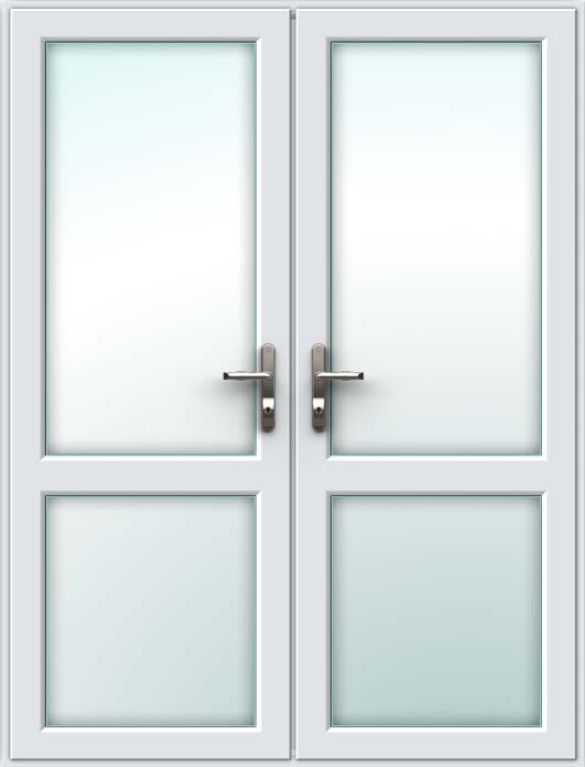 white french doors with mid rails