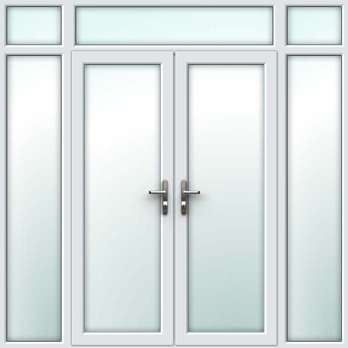 french doors with sidelights and top light