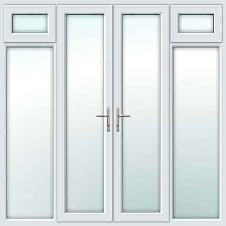 french doors with sidelights and opening windows