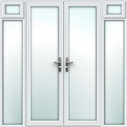 french doors with sidelights and opening windows