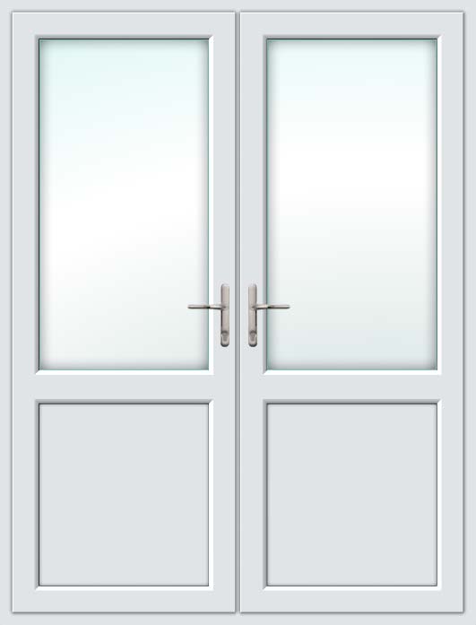 half glass half panel french doors
