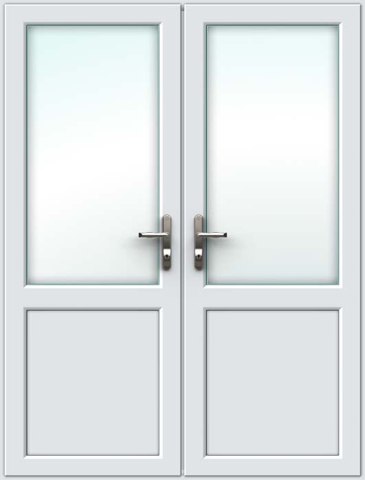 half glass half panel french doors