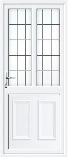 Clinton Half Panel Dual Glazed Square Lead Lead UPVC Back Door