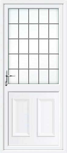 Clinton Half Panel Square Lead UPVC Back Door