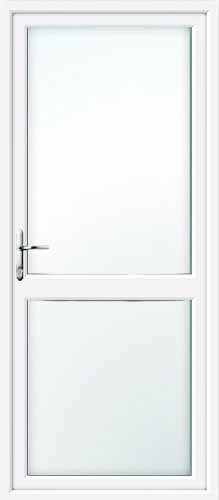 Full Glass with Mid Rail UPVC Back Door