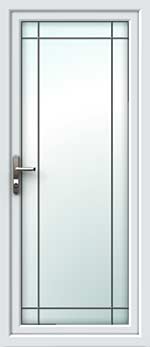 Full Glass Border Square Lead UPVC Back Door