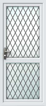 Full Glass Mid Rail Diamond Lead UPVC Back Door