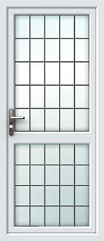 Full Glass Mid Rail Square Lead UPVC Back Door