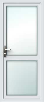Full Glass Mid Rail UPVC Back Door