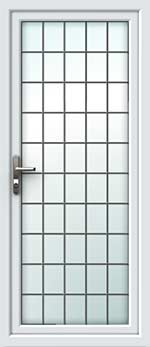 Full Glass Square Lead UPVC Back Door