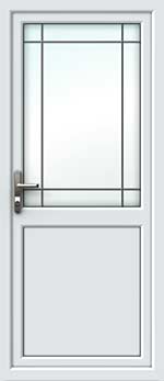 Half Glazed Border Square Lead UPVC Back Door