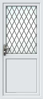 Half Glazed Diamond Lead UPVC Back Door