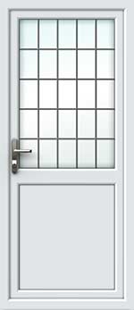 Half Glazed Square Lead UPVC Back Door