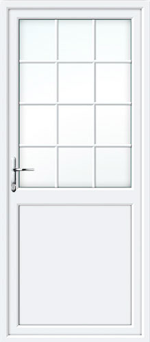 Half Glazed Flat Panel 2xG Style Georgian Bar UPVC Back Door