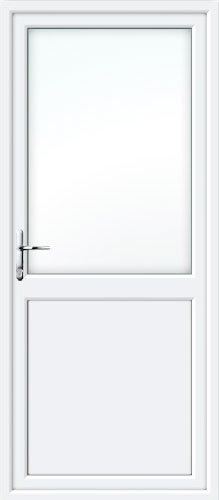 2xG Half Glazed Flat Panel UPVC Back Door