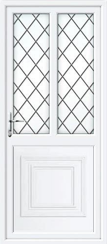 Reagan Half Panel Dual Glazed Diamond Lead UPVC Back Door