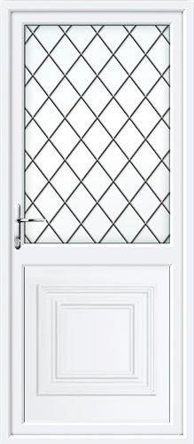 Reagan Half Panel Diamond Lead UPVC Back Door
