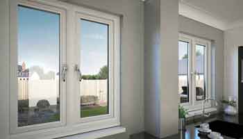 inside view of white flush sash windows
