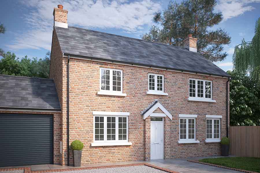 white upvc flush casement windows on a traditional style property