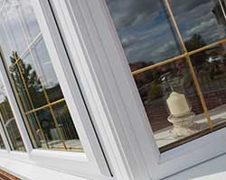 bay window with gold lead