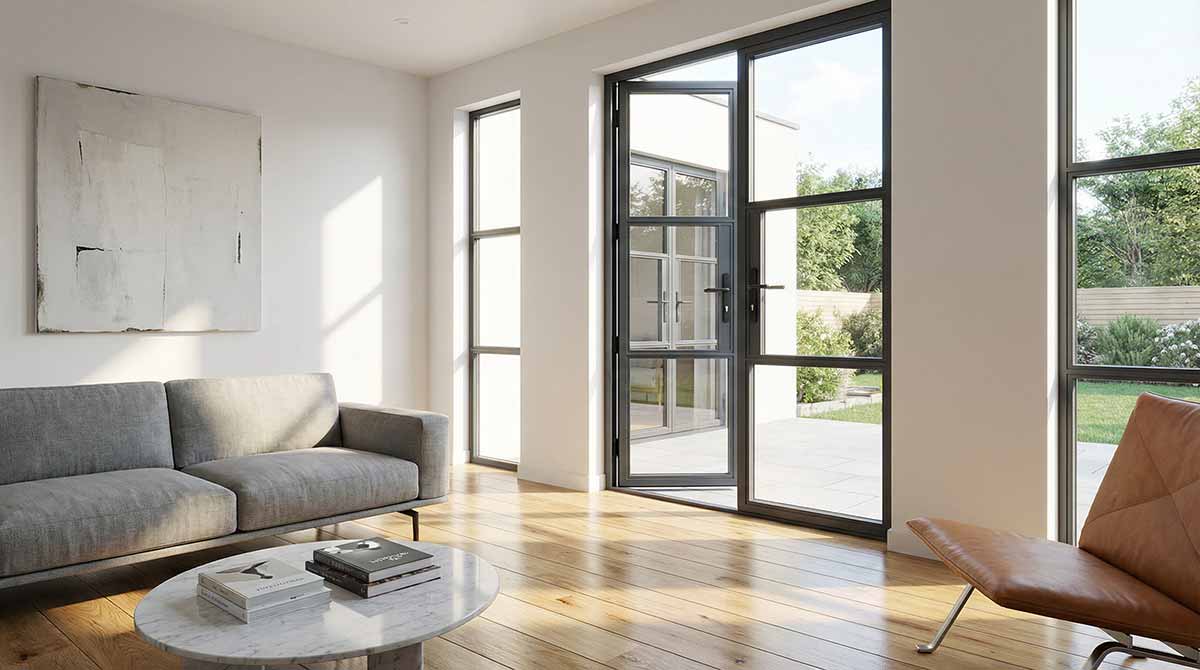 grey aluminium heritage french doors
