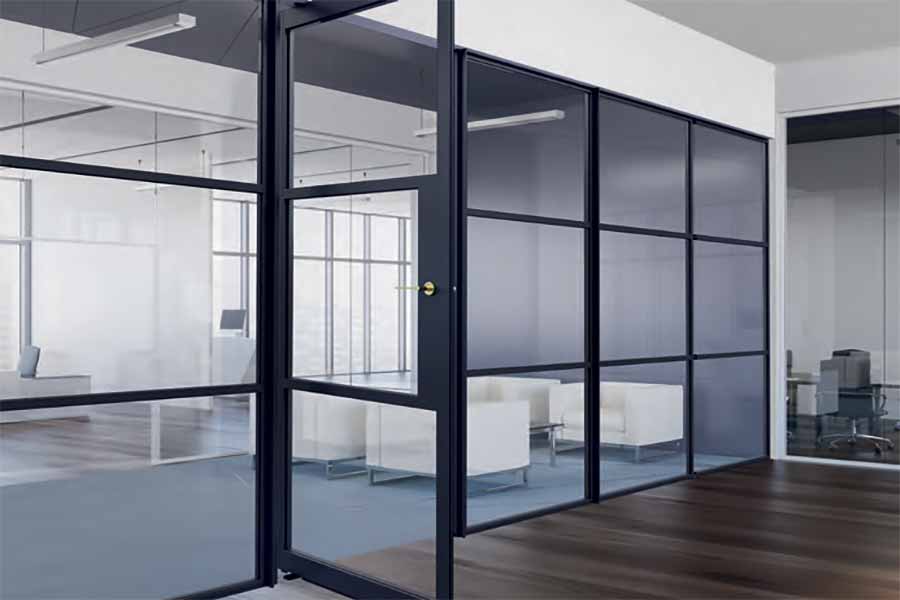 grey aluminium internal screening doors