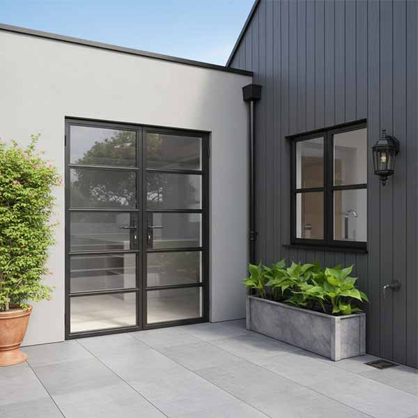 grey aluminium heritage french doors