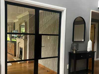 heritage style aluminium french doors in grey