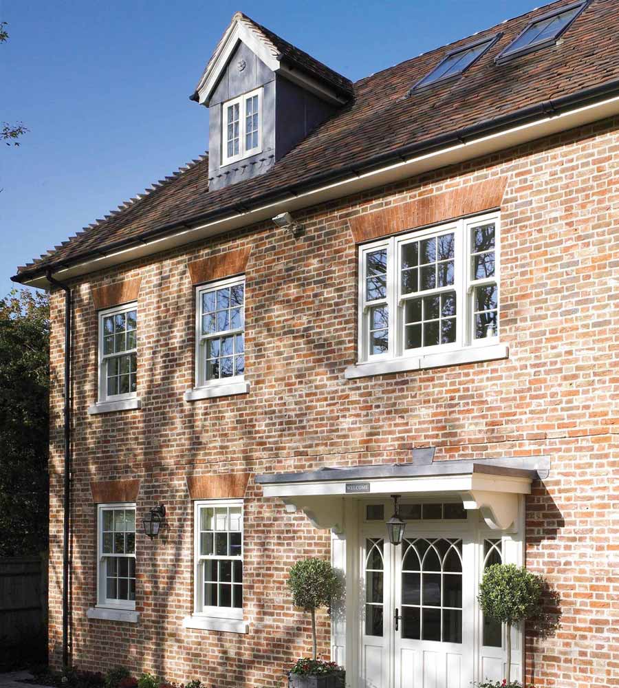 white georgian style upvc sliding sash window
