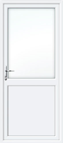 white upvc half glazed upvc back door