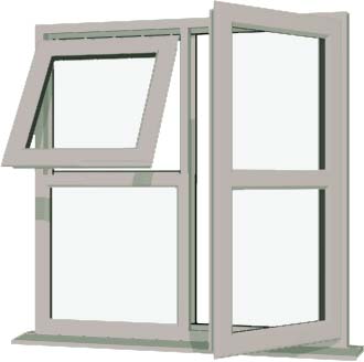 Agate Grey UPVC Window Style 123
