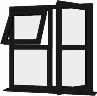Black UPVC Window Style 123