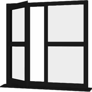 Black UPVC Window Style 165