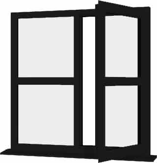 Black UPVC Window Style 166