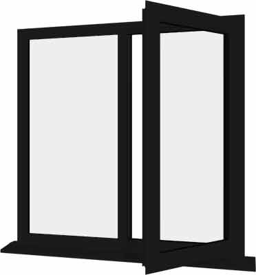 Black UPVC Window Style 19