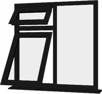 Black UPVC Window Style 56