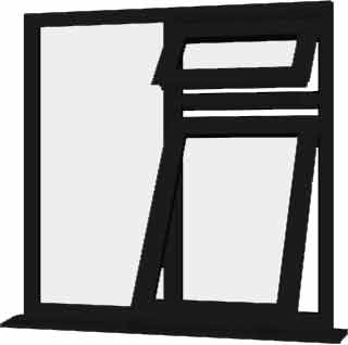 Black UPVC Window Style 57