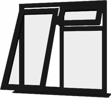 Black UPVC Window Style 61