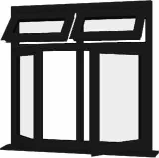 Black UPVC Window Style 65