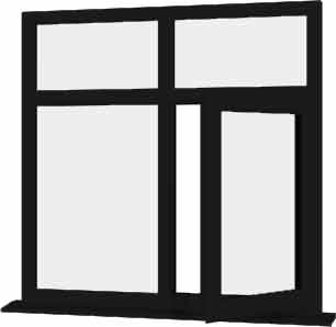 Black UPVC Window Style 75