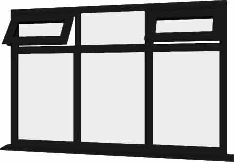 Black UPVC Window Style 82