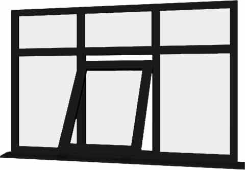 Black UPVC Window Style 83