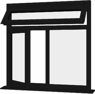 Black UPVC Window Style 85