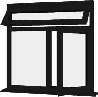 Black UPVC Window Style 86