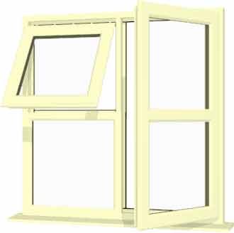 Cream UPVC Window Style 123